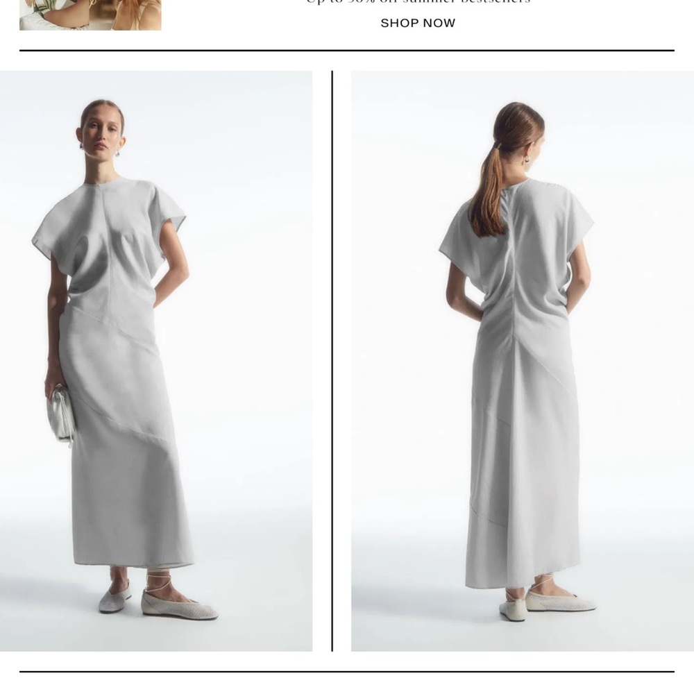 COS Gray Dolman Sleeve Maxi Dress - Picture 2 of 5